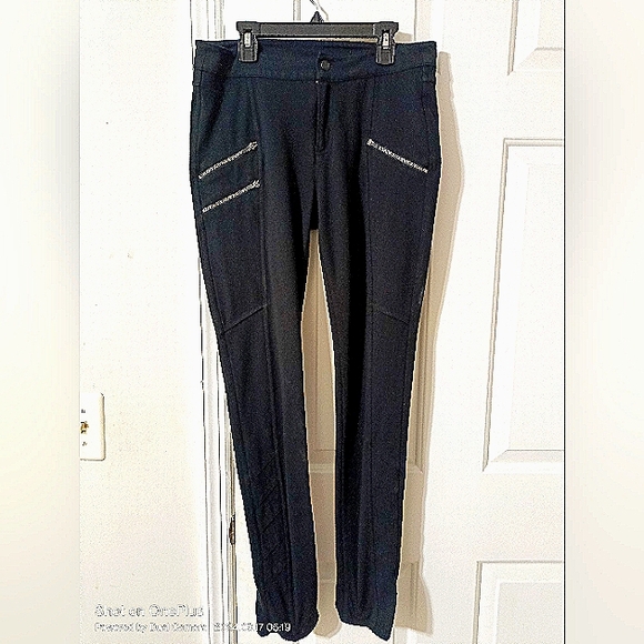 Athleta ponte zipper skinny pants Sz 8 - Picture 1 of 8